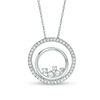 Thumbnail Image 1 of 0.38 CT. T.W. Diamond Scattered Double Circle Pendant in 10K White Gold