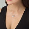 Thumbnail Image 2 of 0.38 CT. T.W. Diamond Scattered Double Circle Pendant in 10K White Gold
