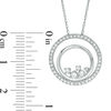 Thumbnail Image 2 of 0.38 CT. T.W. Diamond Scattered Double Circle Pendant in 10K White Gold