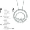 Thumbnail Image 3 of 0.38 CT. T.W. Diamond Scattered Double Circle Pendant in 10K White Gold