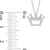 Thumbnail Image 3 of 0.10 CT. T.W. Diamond Crown Pendant in 10K White Gold