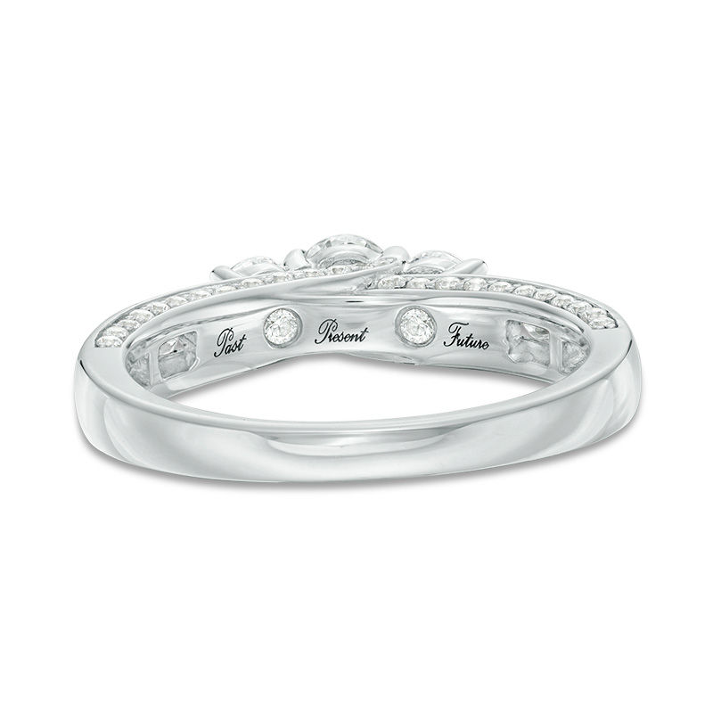 Main Image 4 of 1.00 CT. T.W. Diamond Past Present Future® Engagement Ring in 14K White Gold