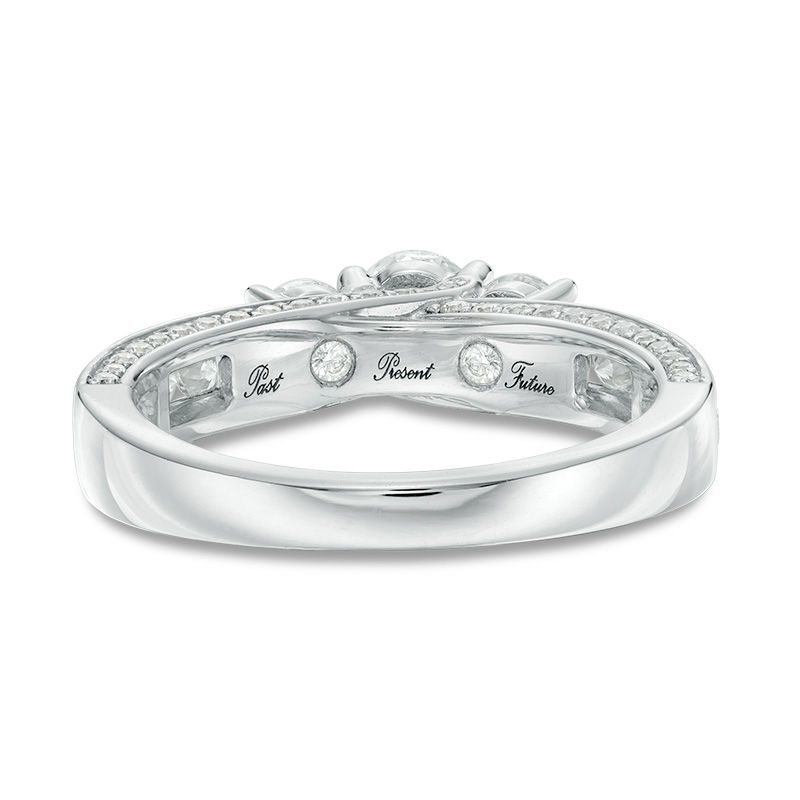 Main Image 4 of 1.50 CT. T.W. Diamond Past Present Future® Engagement Ring in 14K White Gold