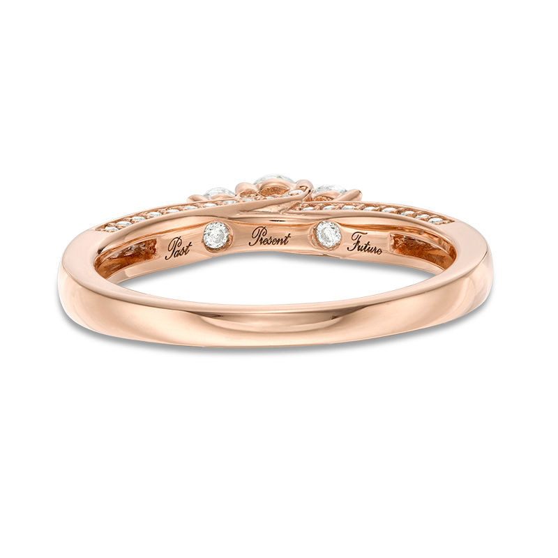 0.50 CT. T.W. Diamond Past Present Future® Engagement Ring in 14K Rose Gold
