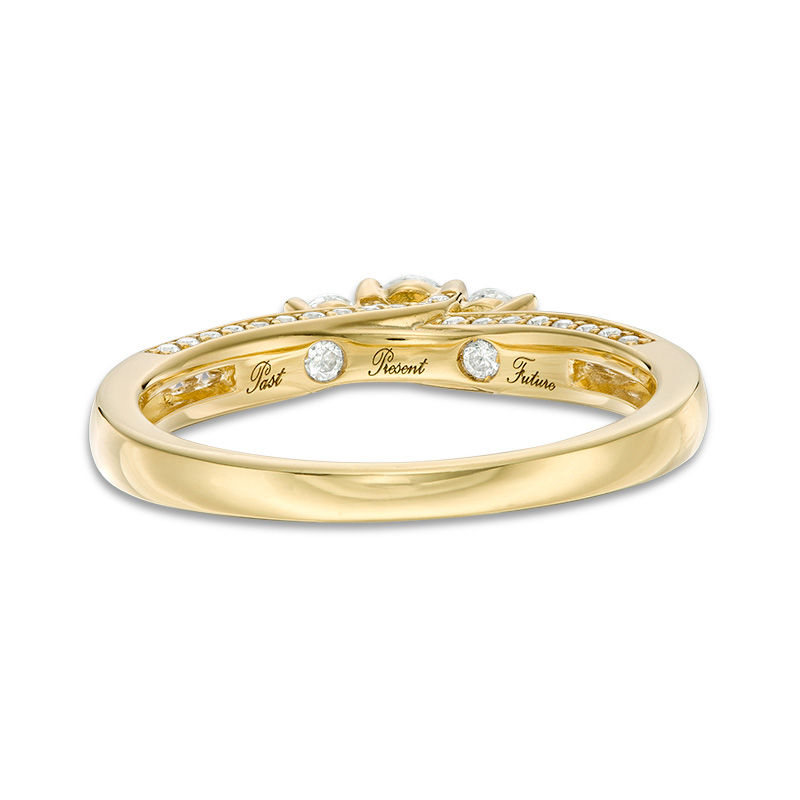 0.50 CT. T.W. Diamond Past Present Future® Engagement Ring in 14K Gold