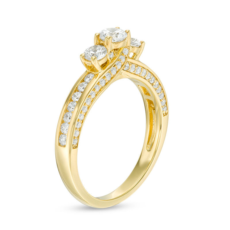 Main Image 2 of 1.00 CT. T.W. Diamond Past Present Future® Engagement Ring in 14K Gold