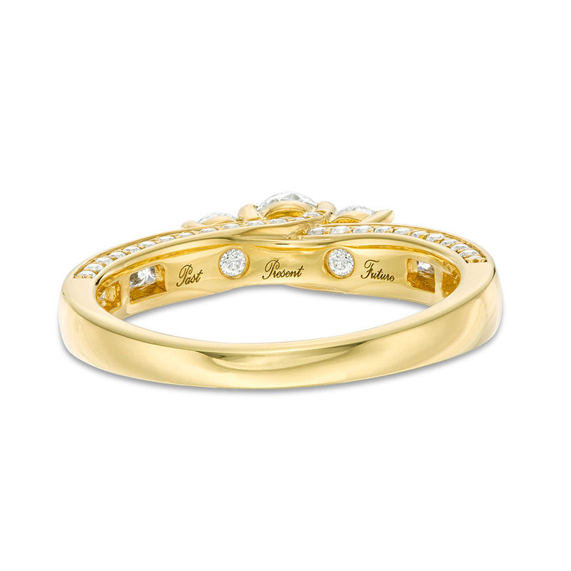 Main Image 4 of 1.00 CT. T.W. Diamond Past Present Future® Engagement Ring in 14K Gold