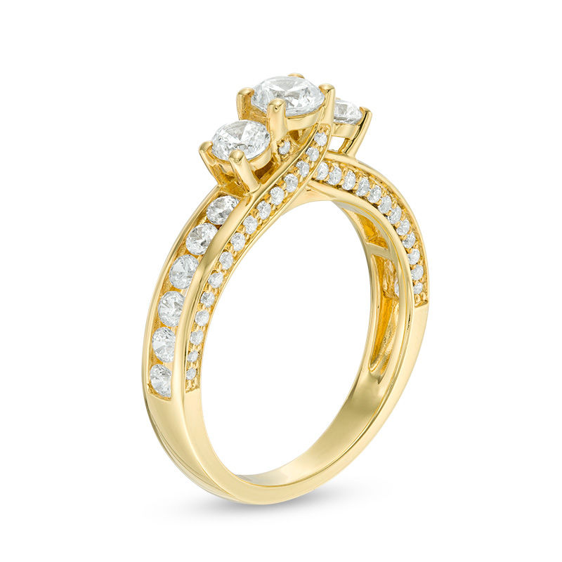 Main Image 2 of 1.50 CT. T.W. Diamond Past Present Future® Engagement Ring in 14K Gold