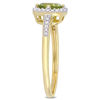 Thumbnail Image 1 of 6.0mm Peridot and 0.144 CT. T.W. Diamond Cushion Frame Ring in 10K Gold