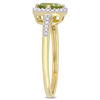Thumbnail Image 2 of 6.0mm Peridot and 0.144 CT. T.W. Diamond Cushion Frame Ring in 10K Gold