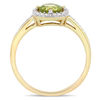 Thumbnail Image 2 of 6.0mm Peridot and 0.144 CT. T.W. Diamond Cushion Frame Ring in 10K Gold