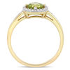 Thumbnail Image 3 of 6.0mm Peridot and 0.144 CT. T.W. Diamond Cushion Frame Ring in 10K Gold