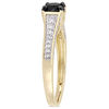 Thumbnail Image 1 of 1.00 CT. T.W. Enhanced Black and White Diamond Tapered Shank Engagement Ring in 14K Gold