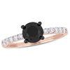 Thumbnail Image 1 of 1.23 CT. T.W. Enhanced Black and White Diamond Engagement Ring in 14K Rose Gold