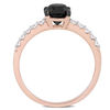 Thumbnail Image 3 of 1.23 CT. T.W. Enhanced Black and White Diamond Engagement Ring in 14K Rose Gold