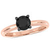 Thumbnail Image 1 of 1.00 CT. Black Diamond Solitaire Engagement Ring in 14K Rose Gold