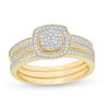 Thumbnail Image 0 of 0.30 CT. T.W. Composite Diamond Square Frame Three Piece Bridal Set in 10K Gold