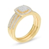 Thumbnail Image 2 of 0.30 CT. T.W. Composite Diamond Square Frame Three Piece Bridal Set in 10K Gold