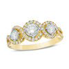Thumbnail Image 0 of 0.75 CT. T.W. Diamond Past Present Future® Frame Twist Engagement Ring in 14K Gold