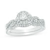 Thumbnail Image 1 of 0.45 CT. T.W. Diamond Frame Twist Bridal Set in 10K White Gold