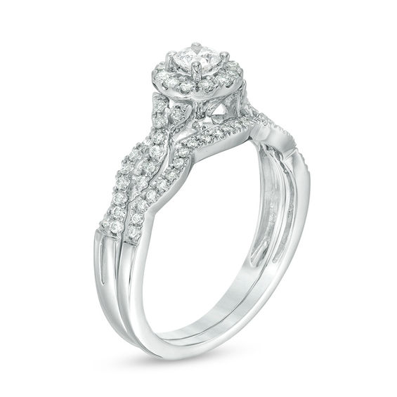 0.45 CT. T.W. Diamond Frame Twist Bridal Set in 0.45 CT. T.W. Diamond Frame Twist Bridal Set in 10K White Gold