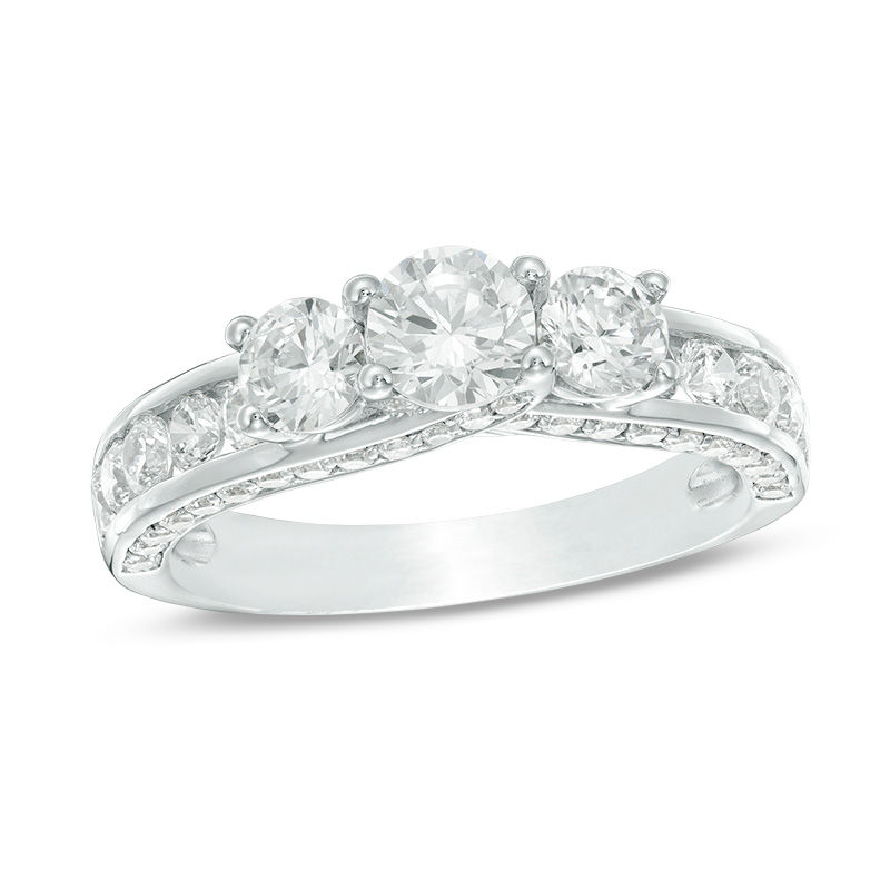 Main Image 1 of 2.00 CT. T.W. Diamond Past Present Future® Engagement Ring in 14K White Gold