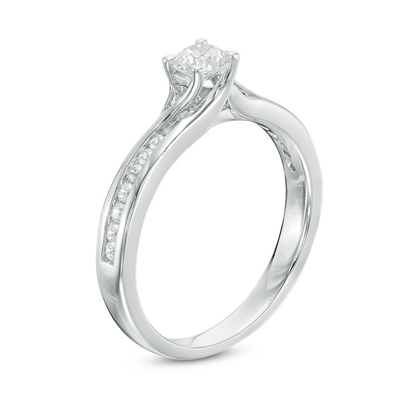 0.50 CT. T.W. Diamond Bypass Engagement Ring in 14K White Gold