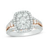 Thumbnail Image 1 of 1.50 CT. T.W. Composite Diamond Rectangle Frame Vintage-Style Engagement Ring in 14K Two-Tone Gold