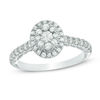 Thumbnail Image 1 of 0.75 CT. T.W. Composite Diamond Oval Frame Engagement Ring in 14K White Gold