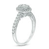 Thumbnail Image 2 of 0.75 CT. T.W. Composite Diamond Oval Frame Engagement Ring in 14K White Gold
