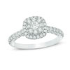 0.75 CT. T.W. Composite Diamond Cushion Frame Engagement Ring in 14K White Gold