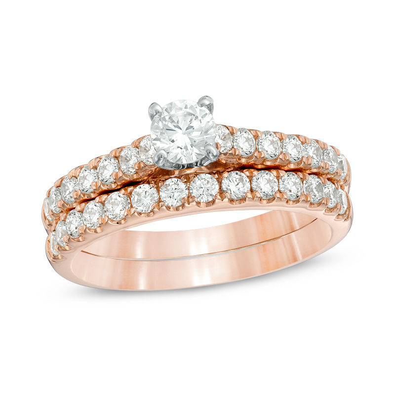 1.00 CT. T.W. Diamond Bridal Set in 14K Rose Gold | Peoples Jewellers