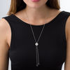 Thumbnail Image 1 of 0.085 CT. T.W. Quad Diamond Tilted Frame Lariat Necklace in Sterling Silver - 26"