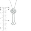 Thumbnail Image 2 of 0.085 CT. T.W. Quad Diamond Tilted Frame Lariat Necklace in Sterling Silver - 26"