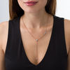 0.58 CT. T.W. Diamond Frame Station Lariat Necklace in Sterling Silver with 14K Rose Gold Plate - 26"