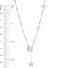 Thumbnail Image 3 of 0.085 CT. T.W. Diamond "XO" Station Lariat Necklace in Sterling Silver