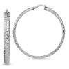 40.5mm Textured Hoop Earrings in Sterling Silver