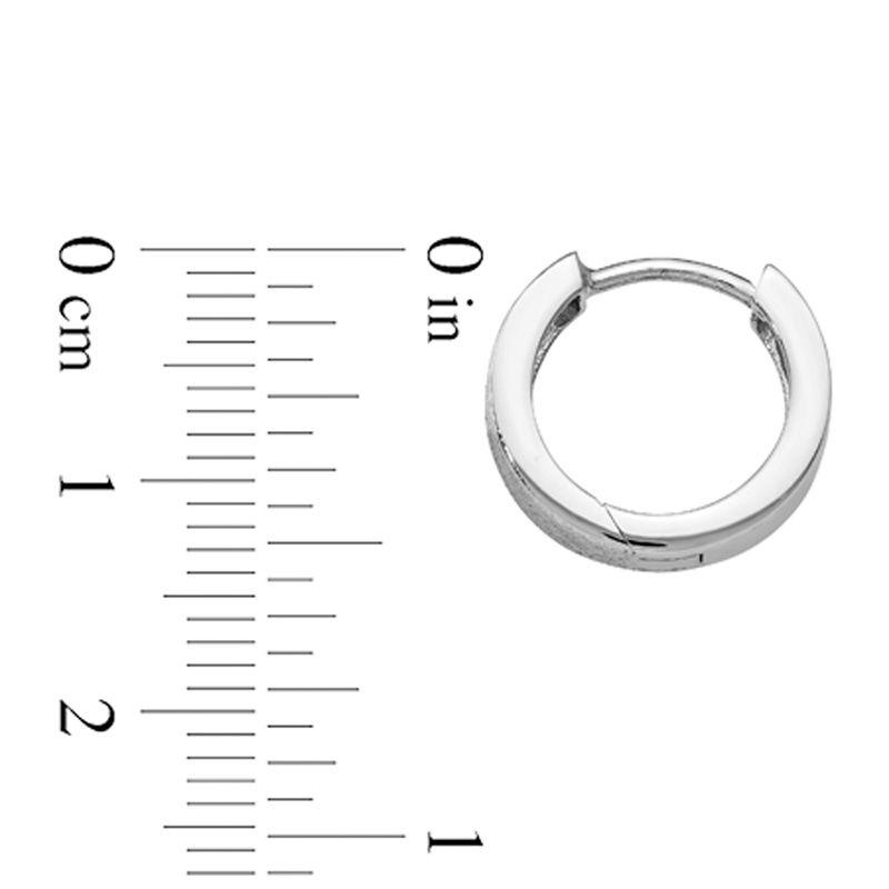 Main Image 2 of 14.25mm Textured Huggie Hoop Earrings in Sterling Silver