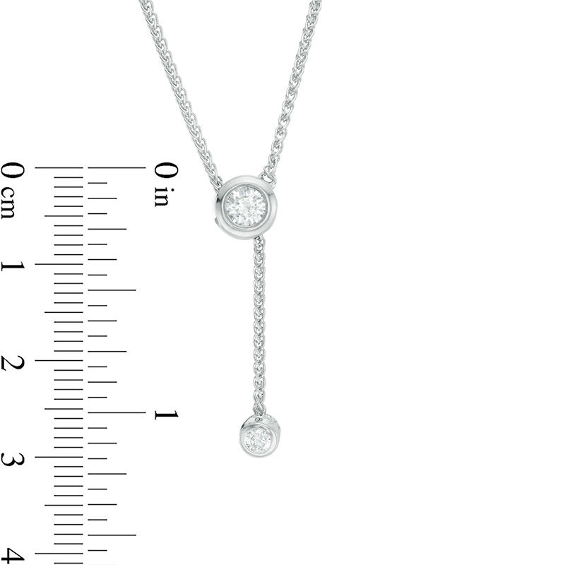 0.29 CT. T.W. Diamond Lariat Necklace in Sterling Silver - 26"