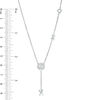 0.04 CT. T.W. Diamond "XO" Station Lariat Necklace in Sterling Silver - 26"