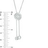 Thumbnail Image 2 of 0.115 CT. T.W. Diamond Circle Lariat Necklace in Sterling Silver - 26"