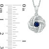 Thumbnail Image 2 of 4.0mm Lab-Created Blue and White Sapphire Orbit Frame Pendant in Sterling Silver