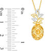 Thumbnail Image 3 of Citrine and 0.067 CT. T.W. Diamond Pineapple Pendant in Sterling Silver with 14K Gold Plate