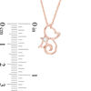 Thumbnail Image 1 of Lab-Created White Sapphire Kitten with Star Collar Pendant in Sterling Silver with 14K Rose Gold Plate