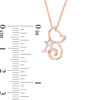 Thumbnail Image 2 of Lab-Created White Sapphire Kitten with Star Collar Pendant in Sterling Silver with 14K Rose Gold Plate