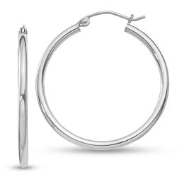 30.0mm Polished Hoop Earrings in Sterling Silver