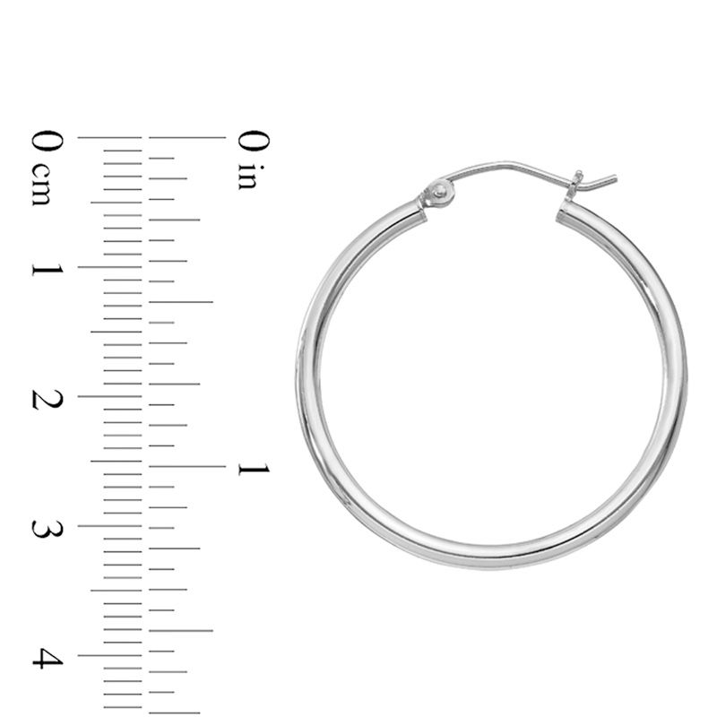 Main Image 2 of 30.0mm Polished Hoop Earrings in Sterling Silver