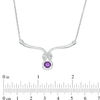 5.0mm Amethyst and 0.04 CT. T.W. Diamond Loop Knot Necklace in Sterling Silver