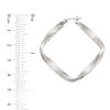45.0mm Diamond-Cut Twist Square Hoop Earrings in Sterling Silver
