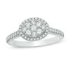 Thumbnail Image 0 of 0.45 CT. T.W. Composite Diamond Oval Frame Engagement Ring in 10K White Gold